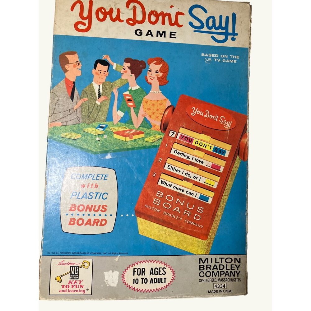 Milton Bradley Vintage 1963 "You Don't Say!" Game